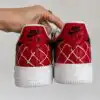 spider web red custom air force 1 sneakers, hand painted superhero shoes for him (8)