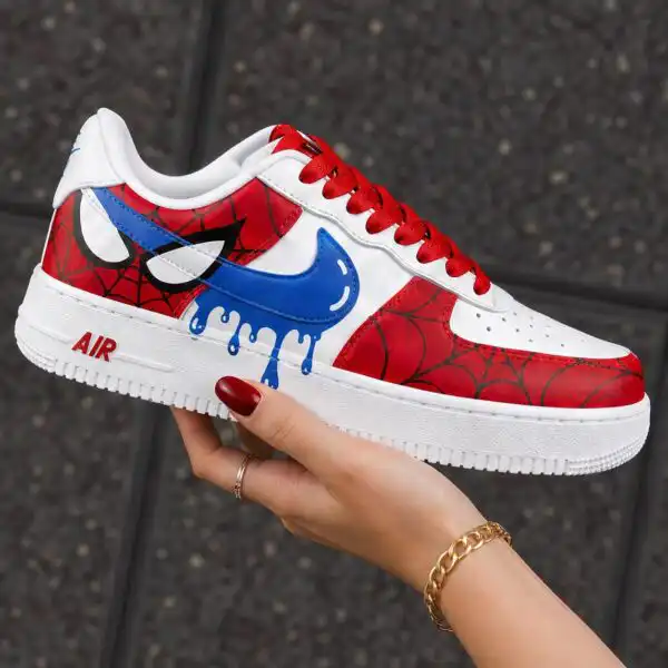 spiderman custom air force 1 sneakers gift, marvel fan birthday gift (3) spiderman custom air force 1 sneakers gift, marvel fan birthday gift (3)