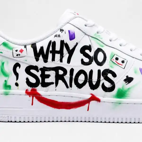 why so serious af1 custom af1 shoes, hand painted joker sneakers (3)