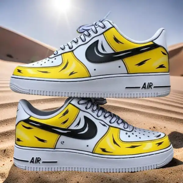 yellow comic custom cartoon air force 1 sneakers (2) yellow comic custom cartoon air force 1 sneakers (2)