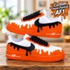 custom orange black drip af1 sneakers 01