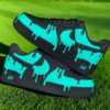 Black and teal drip sneakers