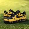 Drip design black yellow sneakers