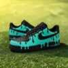 Turquoise drip custom sneakers