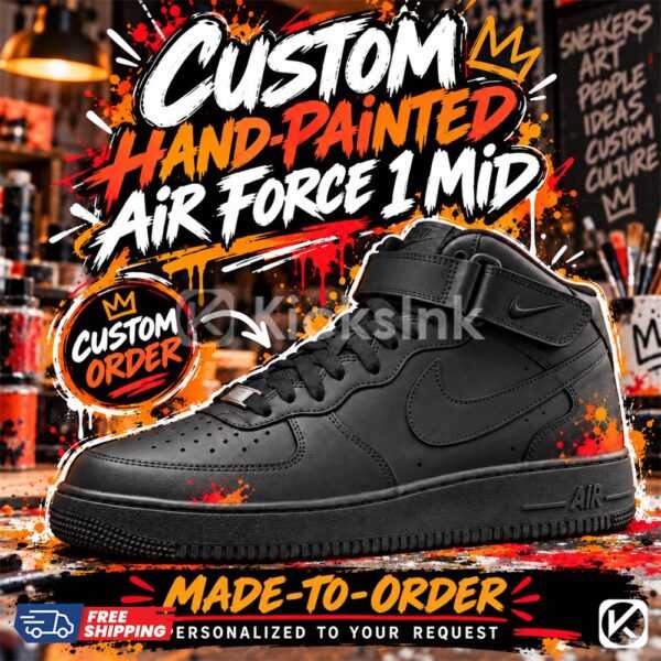 Home custom hand painted sneaker studio mockup web