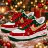 festive red laced christmas sneakers