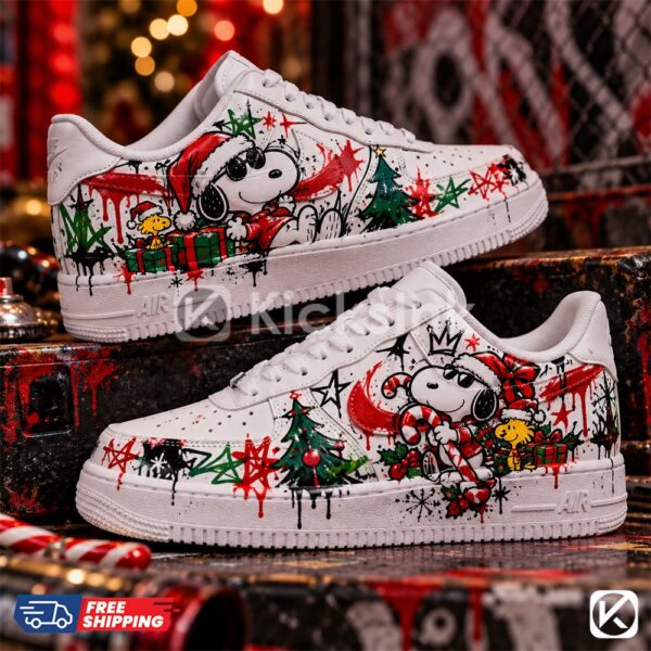 Christmas Snoopy custom sneakers