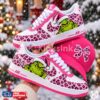 Grinch Christmas sneakers with pink leopard.