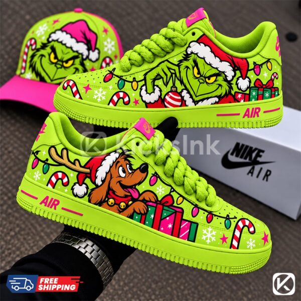 Grinch Christmas sneakers and cap