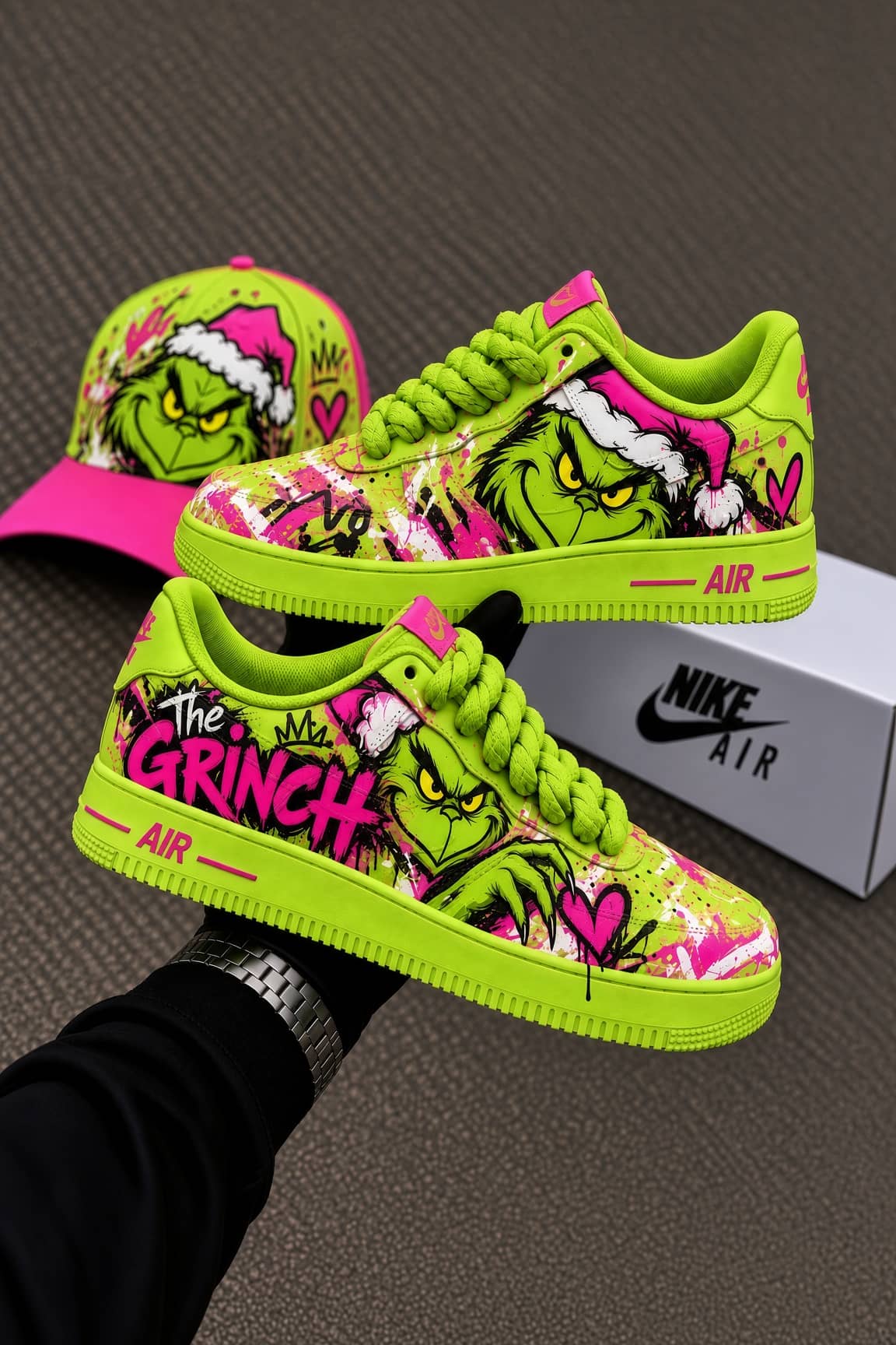 Custom BMW Air Force 1 Sneakers The Grinch custom sneakers