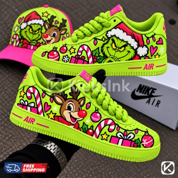 Grinch Christmas sneakers and hat