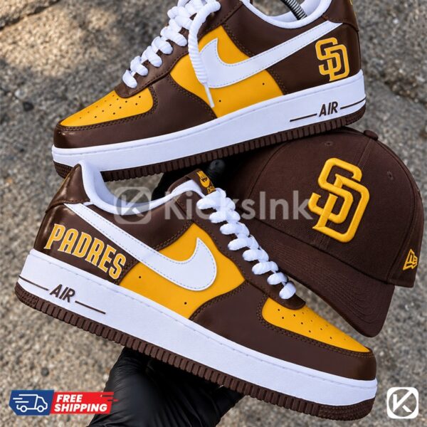 Home Padres Custom Air Force Ones