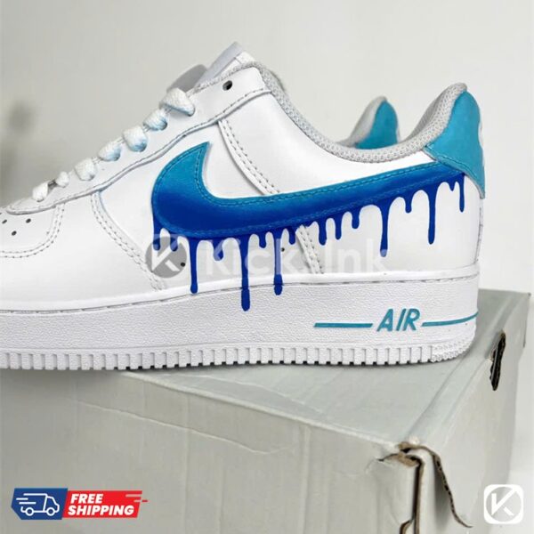 blue drip custom sneakers 02 Blue Drip Custom Sneakers
