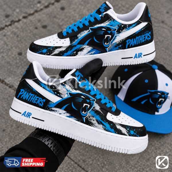 Custom Panthers Air Force 1s