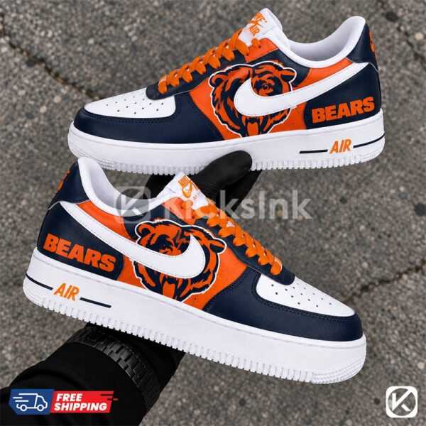 chicago bears custom af1 hand painted football shoes 01 Chicago Bears custom sneakers