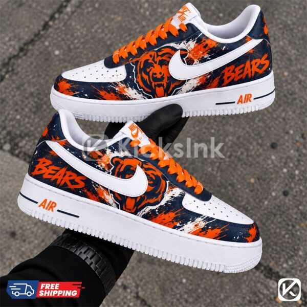 chicago bears custom af1 hand painted football shoes 02 Custom Chicago Bears sneakers