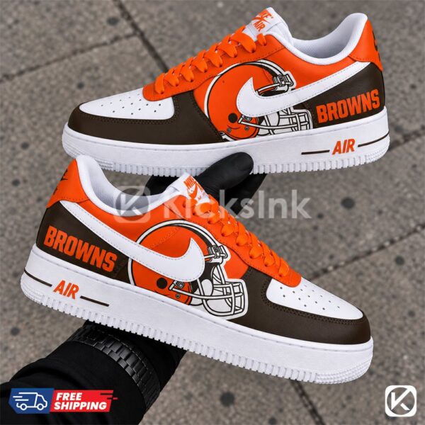 Browns custom Air Force 1 sneakers.