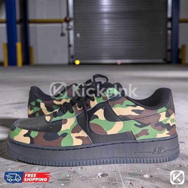 Custom Black Camouflage Sneakers