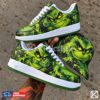 custom dark grinch hand painted sneakers 01 Grinch-themed sneakers and cap