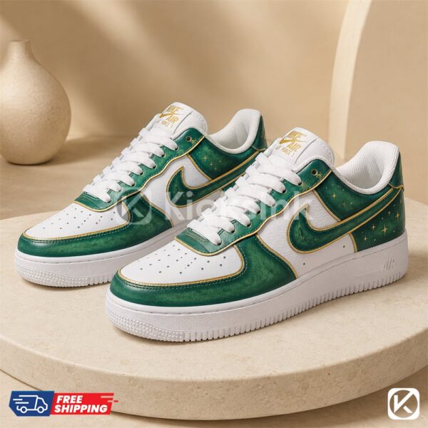 custom emerald green sneakers 01 Custom Emerald Green Sneakers