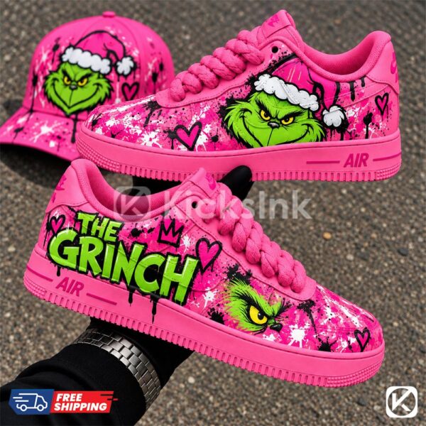 Home Pink Grinch custom sneakers