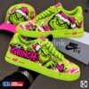 custom neon grinch hand painted sneakers chunky rope lace 01 Grinch-themed neon sneakers