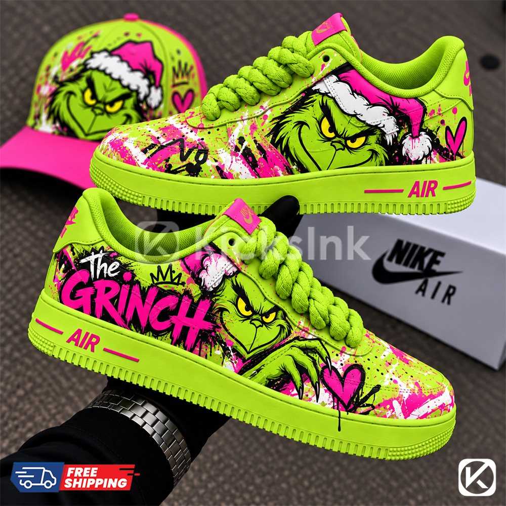 Grinch-themed neon sneakers