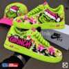 custom neon grinch hand painted sneakers chunky rope lace 02 Grinch-themed sneakers and cap.