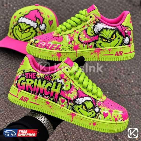 Home Grinch custom sneakers and hat