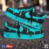Custom Turquoise Black Drip Sneakers