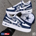 Cowboys-themed sneakers and hat