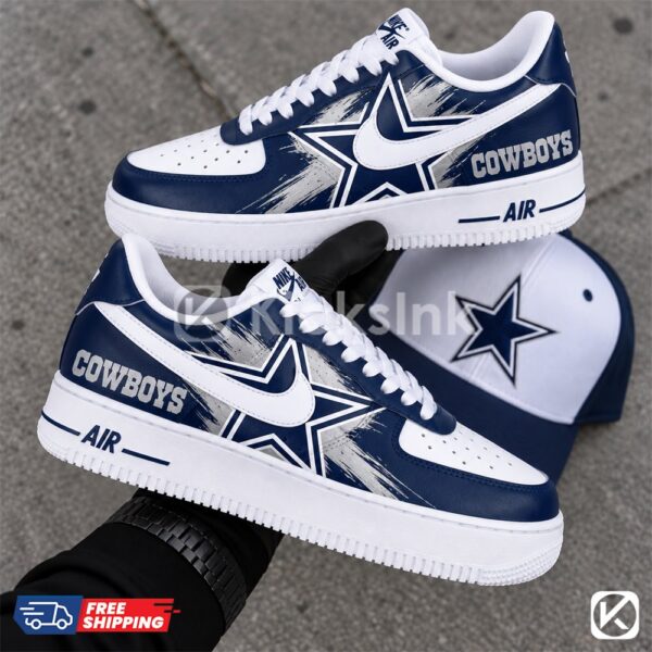 Cowboys-themed sneakers and hat