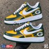 green bay packers custom af1 hand painted football shoes 04 Green and yellow custom sneakers.